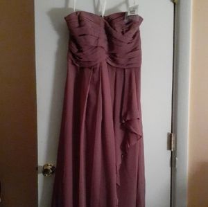 David's Bridal Strapless Crinkle Chiffon Dress